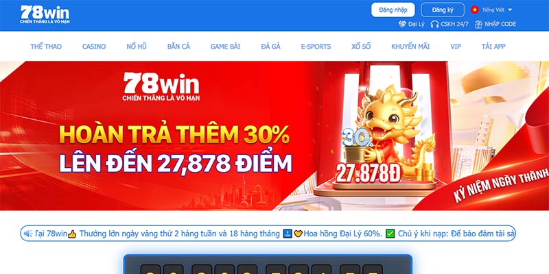 Giao diện nhà cái 78WIN