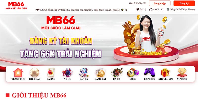 Giao diện nhà cái MB66